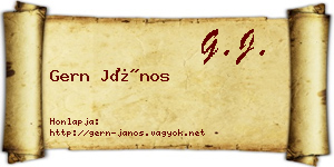 Gern János névjegykártya